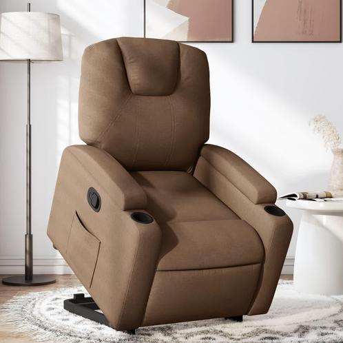 vidaXL Sta-op-stoel verstelbaar stof bruin, Huis en Inrichting, Fauteuils, Nieuw, Verzenden