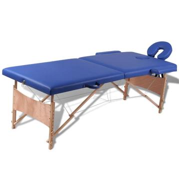 vidaXL Inklapbare massagetafel 2 zones met houten frame beschikbaar voor biedingen