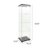 Glazen Vitrinekast – 4-Laags Displaykast met Deur, Huis en Inrichting, Kasten | Vitrinekasten, Verzenden, Nieuw