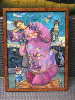 Borgen Lindhardt (1974) - Kimono meisje in roze met bloemen, Antiek en Kunst