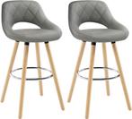 WOLTU 2 Barkrukken - Barstoelen - Houten frame - Grijs, Huis en Inrichting, Overige Huis en Inrichting, Verzenden, Nieuw