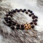 Granaat armband met gouden siersluiting; Antiek/vintage |..., Gebruikt, Overige kleuren, Ophalen of Verzenden, Met edelsteen
