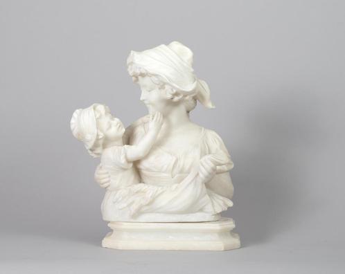 Adolfo Cipriani (1857-1941), ‘Moeder met kind’, Antiek en Kunst, Kunst | Beelden en Houtsnijwerken