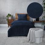 Teddy Hongaarse punt dekbedovertrek - petrolblauw - 140 x, Verzenden, Nieuw