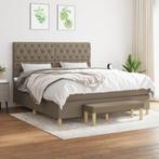 vidaXL Boxspring met matras stof taupe 160x200 cm, Verzenden, 200 cm, Stof, 160 cm