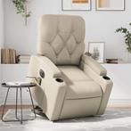 vidaXL Sta-op-massagestoel elektrisch kunstleer crèmekleurig, Huis en Inrichting, Fauteuils, Verzenden, Nieuw