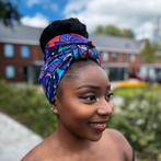 Afrikaanse Paars & Lichtblauw Mandala Patchwork hoofddoek -, Kleding | Dames, Hoeden en Petten, Ophalen of Verzenden, Nieuw