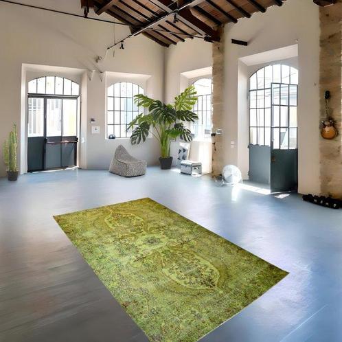 Prachtige groene vintage - Vloerkleed - 312 cm - 187 cm -, Huis en Inrichting, Stoffering | Tapijten en Kleden
