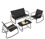 3-Delige Tuinset met Schommelstoelen &amp; Glastafel, Verzenden, Nieuw