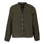 Backstage • linnen blouse in dark olive • XS, Verzenden, Backstage, Nieuw, Maat 34 (XS) of kleiner