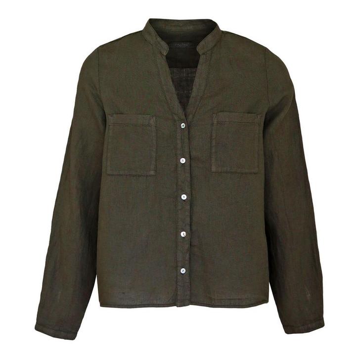 Backstage • linnen blouse in dark olive • XS, Kleding | Dames, Tops, Groen, Nieuw, Maat 34 (XS) of kleiner, Verzenden