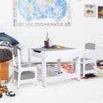 vidaXL Kindertafel met 2 stoelen MDF wit, Verzenden, Nieuw
