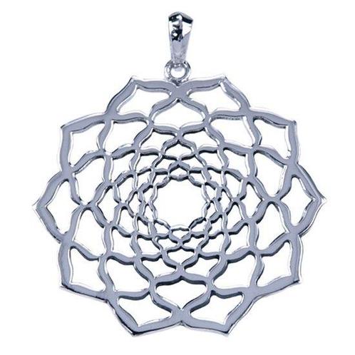 Zilveren Lotus ketting hanger - opengewerkt, Sieraden, Tassen en Uiterlijk, Kettinghangers, Verzenden