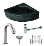 One Pack Hardstenen hoekfontein 30x30x10  compleet, Verzenden, Nieuw