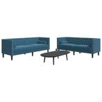 vidaXL 2-delige Loungeset Chesterfield met bolsters fluweel, Huis en Inrichting, Banken | Bankstellen, Verzenden, Nieuw, Vierpersoons of meer