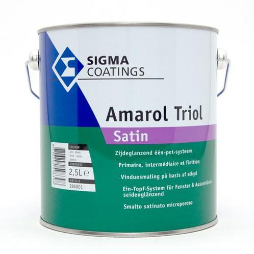 Sigma SCHAKELVERF Amarol Triol Satin - RAL 9010 - 5 liter, Doe-het-zelf en Verbouw, Verf, Beits en Lak, Verf, Overige kleuren