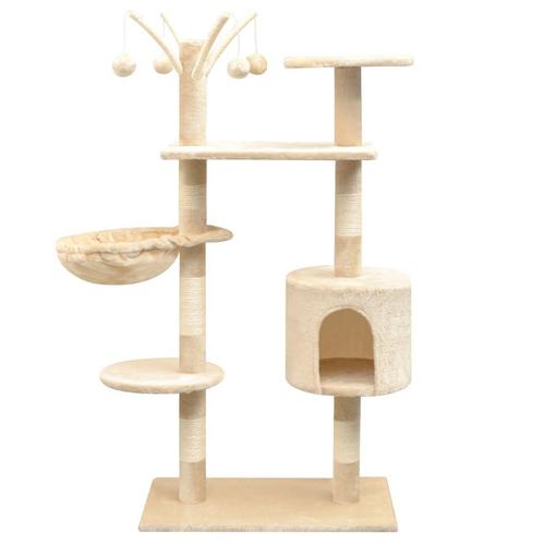 vidaXL Kattenkrabpaal met sisal krabpalen 125 cm beige, Dieren en Toebehoren, Katten-accessoires, Nieuw, Verzenden