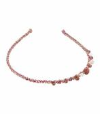 Haarband Diadeem 0,5cm – Facetkralen & Gouddraad – Paars, Nieuw