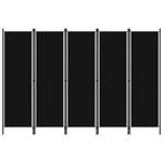 Kamerscherm met 5 panelen 250x180 cm zwart, Nieuw, Ophalen of Verzenden