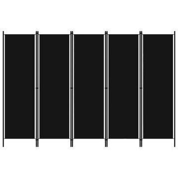 Kamerscherm met 5 panelen 250x180 cm zwart