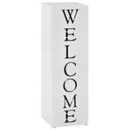 vidaXL Parapluhouder Welcome staal wit, Huis en Inrichting, Woonaccessoires | Paraplubakken, Verzenden, Nieuw