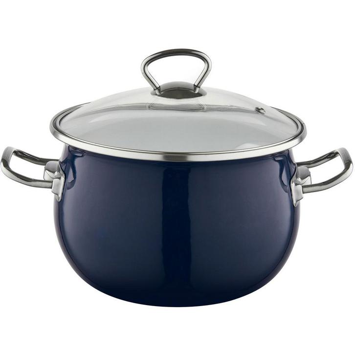 Emalia Berry kookpan – 22 cm – 4,25 L – Marineblauw/Crème –, Huis en Inrichting, Keuken | Potten en Pannen, Ophalen of Verzenden