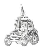 Zilveren Tractor ketting hanger, Nieuw, Verzenden