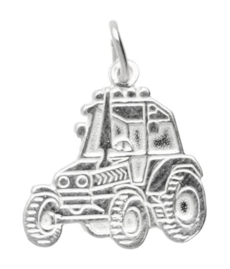 Zilveren Tractor ketting hanger, Sieraden, Tassen en Uiterlijk, Kettinghangers, Verzenden