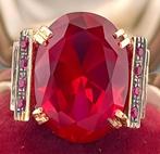 Zonder minimumprijs - Ring - 9 kt. Roségoud, Zilver Robijn -, Nieuw