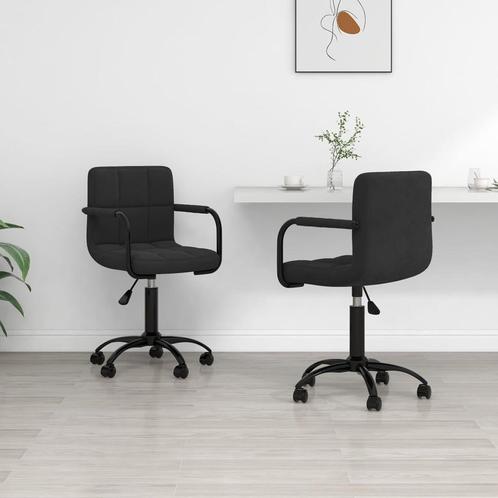 vidaXL Eetkamerstoelen draaibaar 2 st fluweel zwart, Huis en Inrichting, Stoelen, Zwart, Nieuw, Verzenden