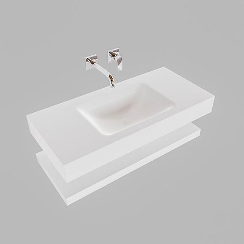 Badkamermeubel AQS Ibiza 100 cm met Planchet Solid Surface, Huis en Inrichting, Badkamer | Badkamermeubels, Ophalen of Verzenden