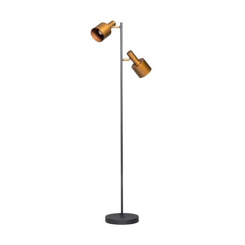 *WOONWINKEL* ETH Sledge Vloerlamp Zwart Metaal Met Goud, Huis en Inrichting, Lampen | Vloerlampen, Nieuw, Verzenden