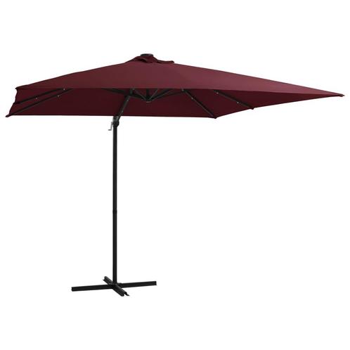 vidaXL Zweefparasol met LED-verlichting 250x250 cm, Tuin en Terras, Parasols, Zweefparasol, Nieuw, 2 tot 3 meter, Verzenden