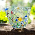 Filippo Maso - Vaas - Hemelsblauwe zakdoek met zilveren blad