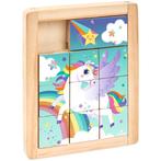 Schuifpuzzel Hout - Eenhoorn - 13,5x10,6cm - Moses NIEUW, Ophalen of Verzenden, Nieuw