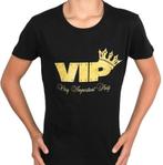 Dames en heren t-shirt VIP zwart met goud, Kleding | Dames, T-shirts, Maat 38/40 (M), Verzenden, Zwart, Nieuw