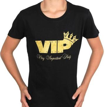 Dames en heren t-shirt VIP zwart met goud