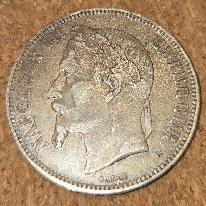 Frankrijk. Napoléon III. 5 Francs 1870-BB, Strasbourg, Postzegels en Munten, Munten | Europa | Euromunten