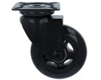 Zwenk Skatewiel zwart met bevestigingsplaat 75 mm, Verzenden, Nieuw