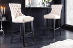 Design barkruk CASTLE beige zwart structuurstof met, Ophalen of Verzenden, Nieuw
