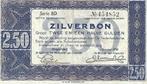 Zilverbon 2,5 gulden 1938 Zeer Fraai, Postzegels en Munten, Bankbiljetten | Nederland, Verzenden