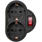 Benson Stopcontact duo - 2 voudig - randaarde - schakelaa..., Doe-het-zelf en Verbouw, Elektra en Kabels, Ophalen of Verzenden