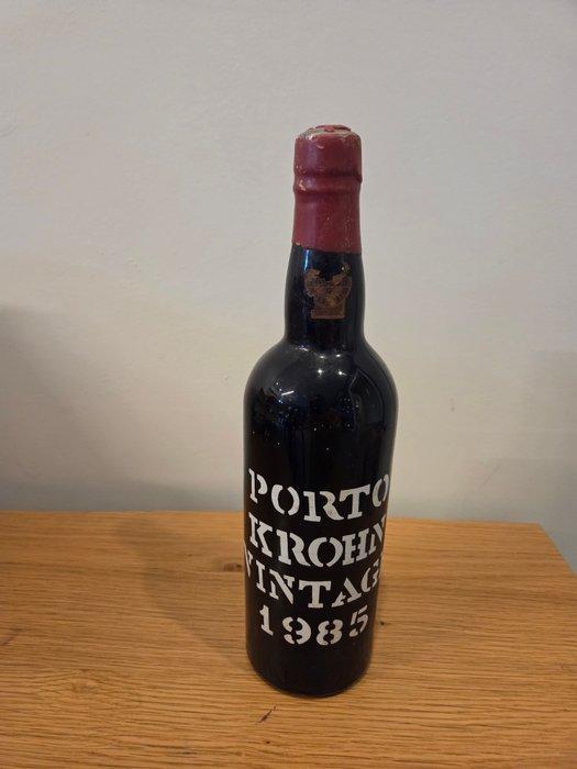 1985 Wiese & Krohn, Krohns - Vintage Port - Douro - 1 Fles, Verzamelen, Wijnen