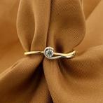 Bicolor gouden solitair ring met zirconia (witgoud), 18 tot 19, Gebruikt, Overige kleuren, Ophalen of Verzenden
