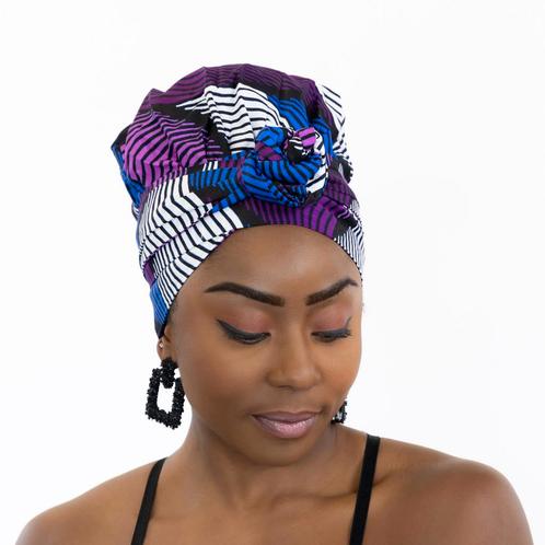 Easy headwrap / hoofddoek - Satijnen binnenkant - Paarse swi, Sieraden, Tassen en Uiterlijk, Uiterlijk | Haarverzorging, Nieuw