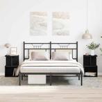 vidaXL Nachtkastje 2 pcs Zwart Eiken 35 x 35 x 55 cm Bewerkt, Huis en Inrichting, Slaapkamer | Nachtkastjes, Minder dan 45 cm