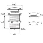 Moderne zwarte wastafel sifon met klik-klak afvoerplug -..., Huis en Inrichting, Ophalen of Verzenden, Nieuw