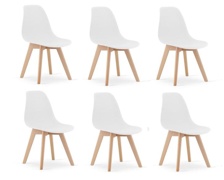 Set van 6 witte KITO stoelen - perfect voor eetkamer, woo..., Huis en Inrichting, Stoelen, Vijf, Zes of meer stoelen, Grijs, Nieuw