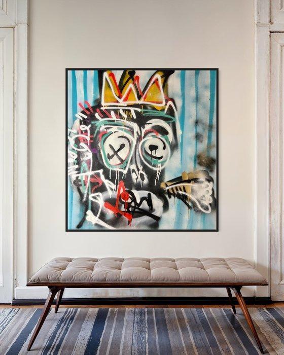 Timo Wedell - Zigarre am Abend Like Basquiat - XL, Antiek en Kunst, Kunst | Schilderijen | Modern