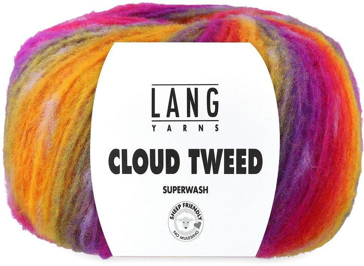 Lang Yarns Cloud Tweed - 01 Regenboog - Merinowol Garen, Hobby en Vrije tijd, Breien en Haken, Ophalen of Verzenden
